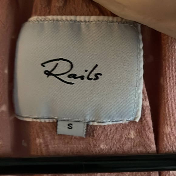 Rails Bretton peplum Blouse Rosewood Mini Hearts blush pink small cottage core - Picture 3 of 6